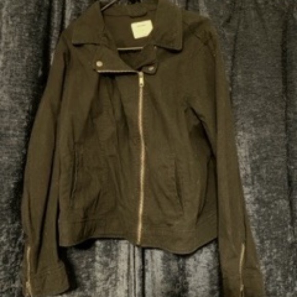 black zipper Moto jacket - Picture 1 of 2